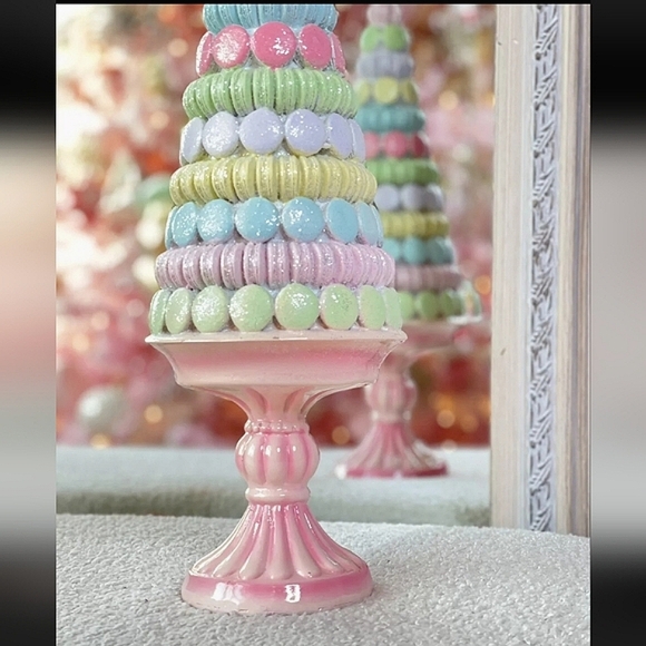 Christmas Candy Land Macaroon Pastel Glitter Sprinkle Sugar Dessert Tree - Picture 11 of 13